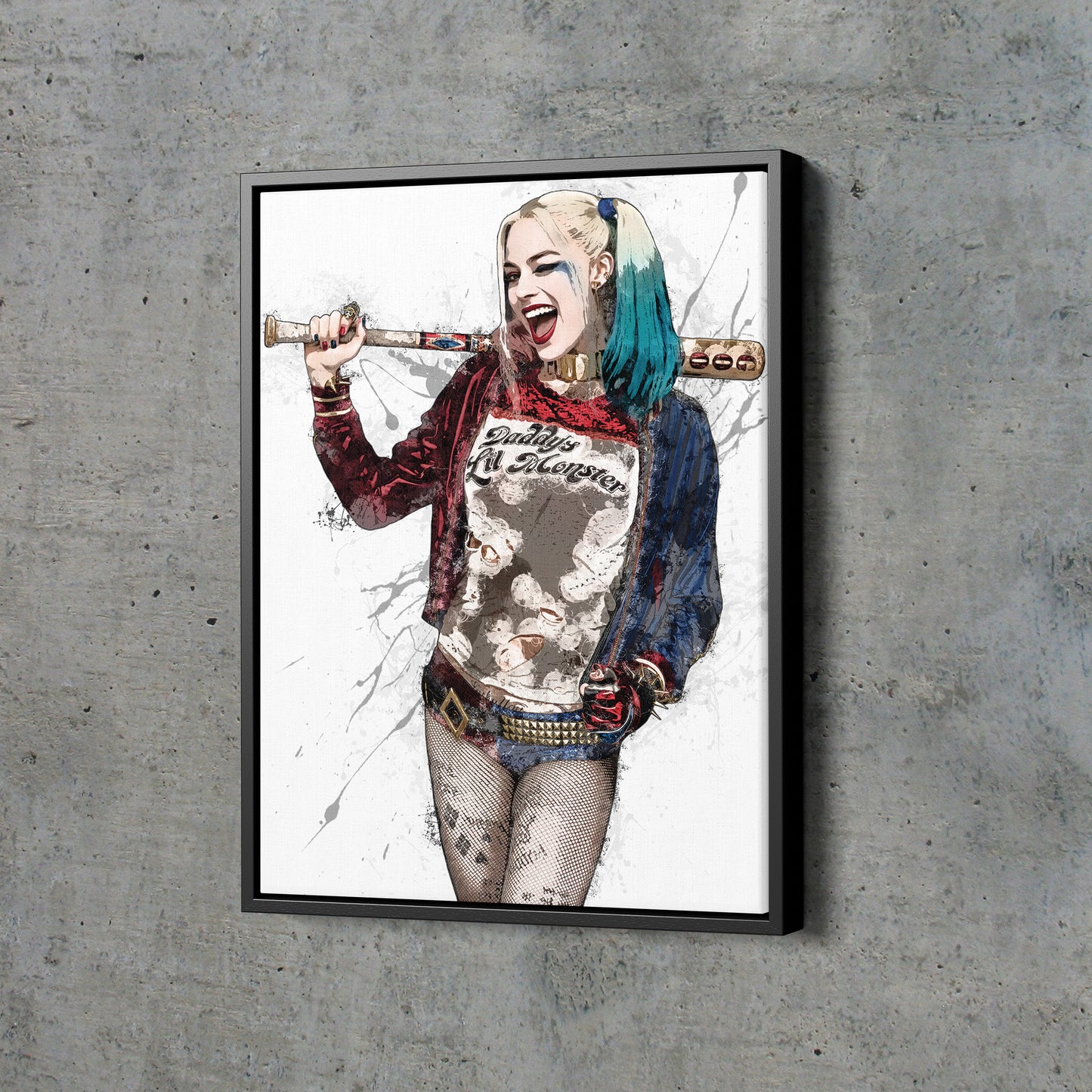 Harley Quinn Poster DC Superhero Comics Painting Hand Made Posters Canvas Print Kids Wall Art Man Cave Gift Home Decor