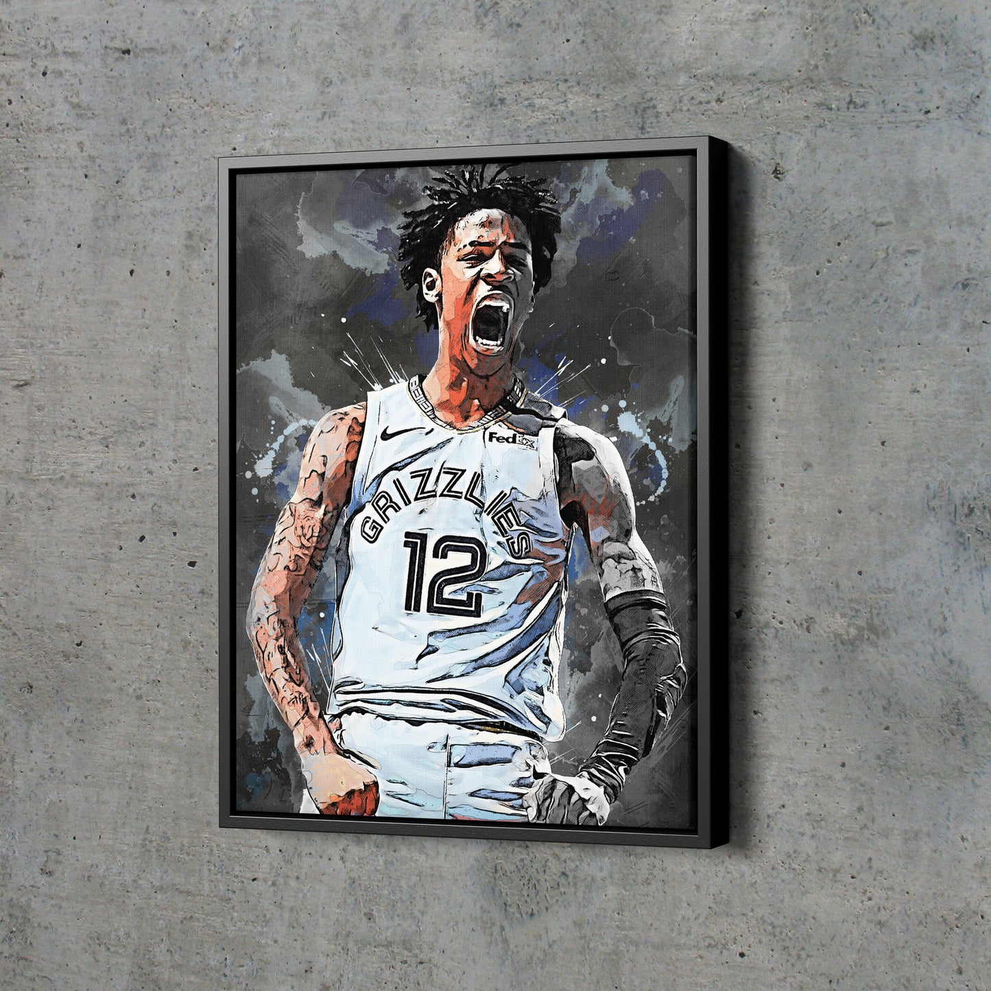 Ja Morant Poster Painting Memphis Grizzlies Basketball Hand Made Posters Canvas Print Wall Kids Art Man Cave Gift Home Decor