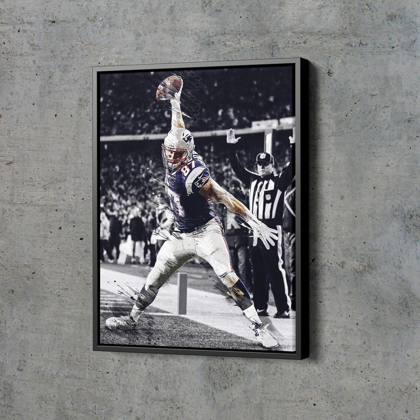 Rob Gronkowski Spiking the Ball Poster New England Patriots Football Hand Made Posters Canvas Print Kids Wall Art Man Cave Gift Home Decor