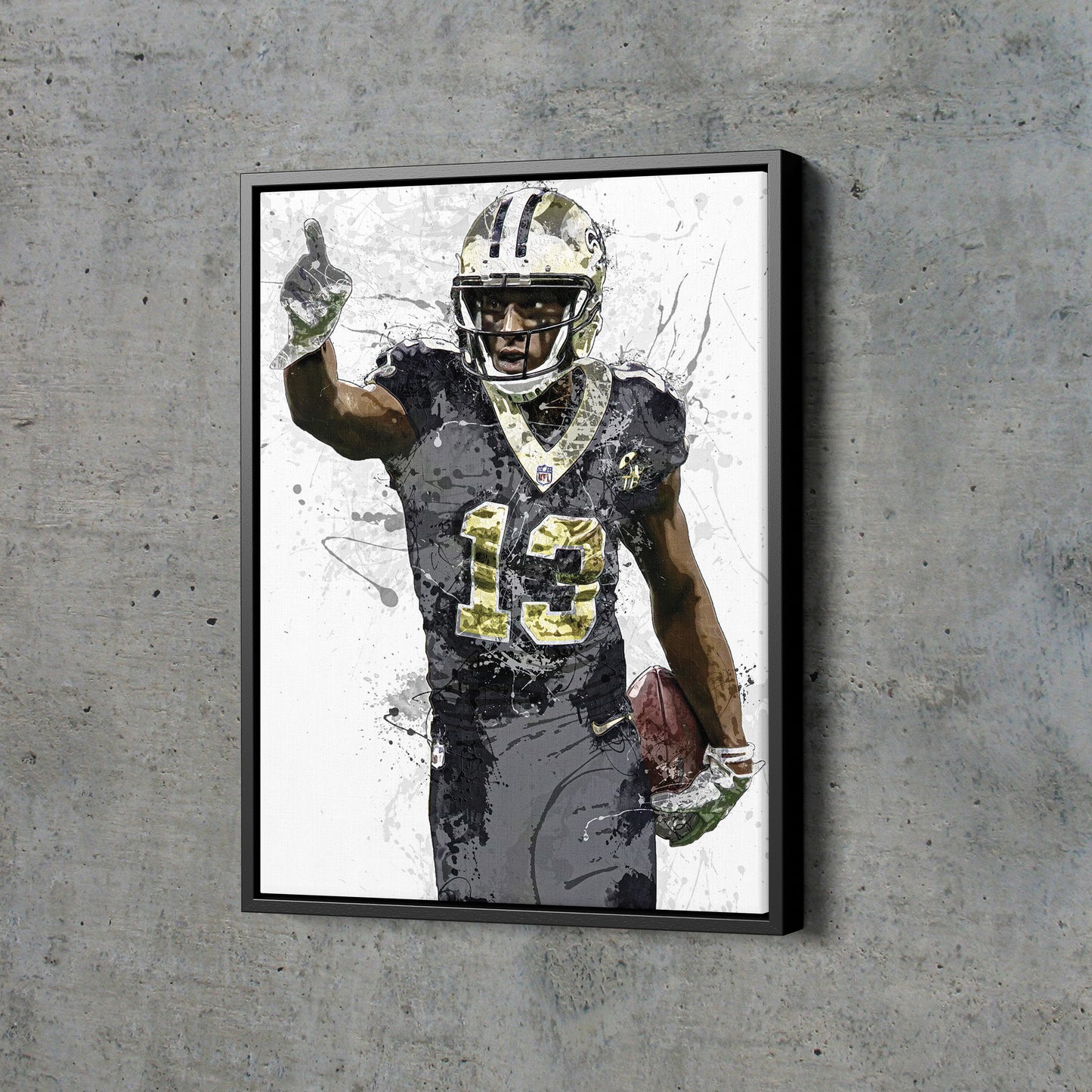 Michael Thomas Art Poster New Orleans Saints Football Hand Made Posters Canvas Print Wall Art Man Cave Gift Home Kids Decor