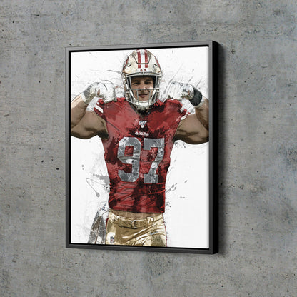 Nick Bosa Poster San Francisco 49ers Football Painting Hand Made Posters Canvas Print Wall Art Man Cave Gift Home Kids Decor