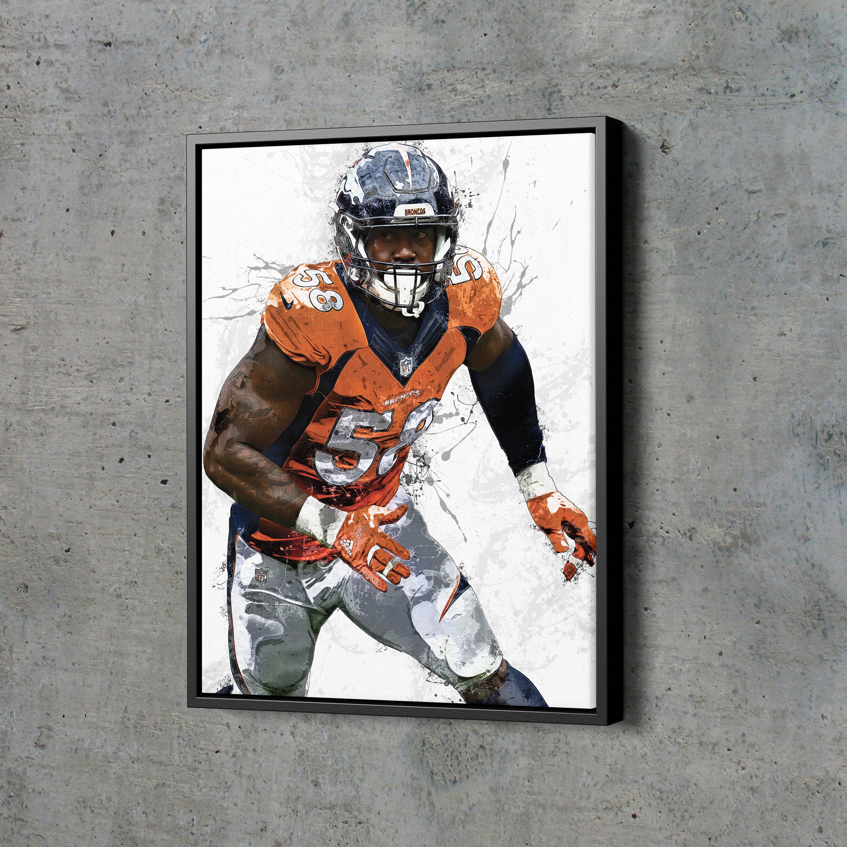 Frame De Art - Go Broncos! Jersey frame for Von Miller