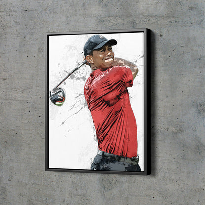 Tiger Woods Poster Masters 2019 Golf Painting Hand Made Posters Canvas Print Kids Wall Art Man Cave Gift Home Decor