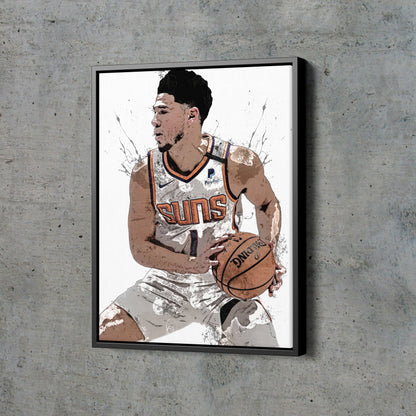 Devin Booker Poster Phoenix Suns Basketball Painting Hand Made Posters Canvas Print Wall Kids Art Man Cave Gift Home Decor