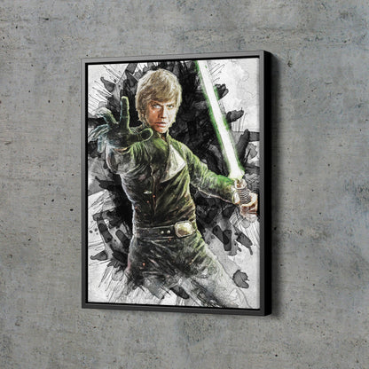 Luke Skywalker Poster Star Wars Movie Painting Hand Made Posters Canvas Print Kids Wall Art Man Cave Gift Home Decor