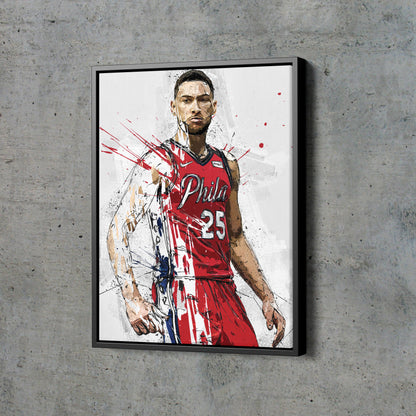Ben Simmons Poster Philadelphia 76ers Basketball Hand Made Posters Canvas Print Wall Kids Art Man Cave Gift Home Decor
