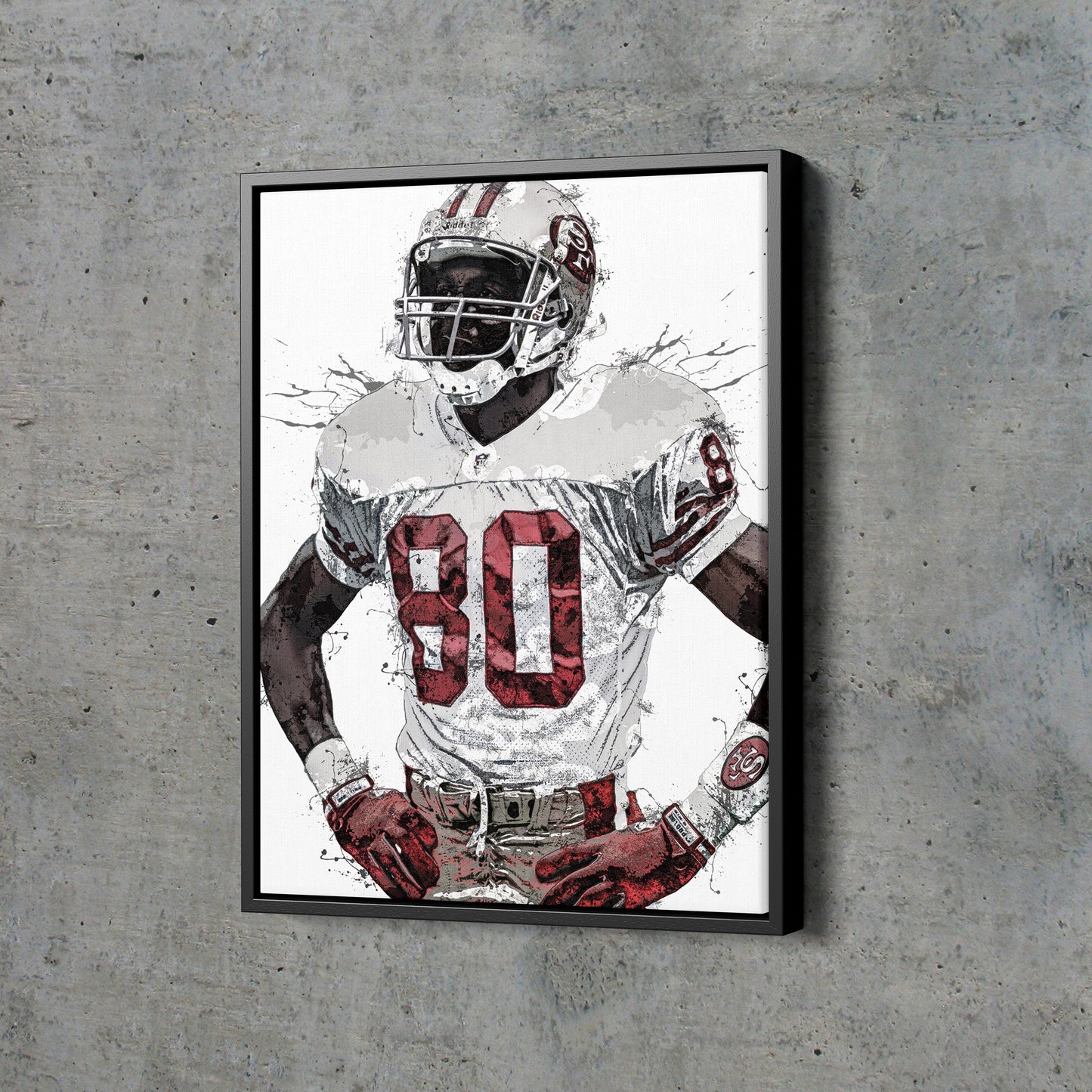 Jerry Rice Poster San Francisco 49ers Football Painting Hand Made Posters Canvas Print Kids Wall Art Man Cave Gift Home Decor