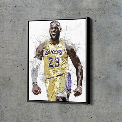 LeBron James Art Poster Los Angeles Lakers Championship Basketball Hand Made Posters Canvas Print Wall Art Man Cave Gift Home Decor