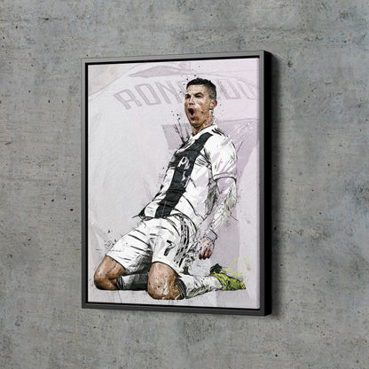 Cristiano Ronaldo Poster Celebration Soccer Player Juventus Hand Made Posters Canvas Print Wall Art Home Decor