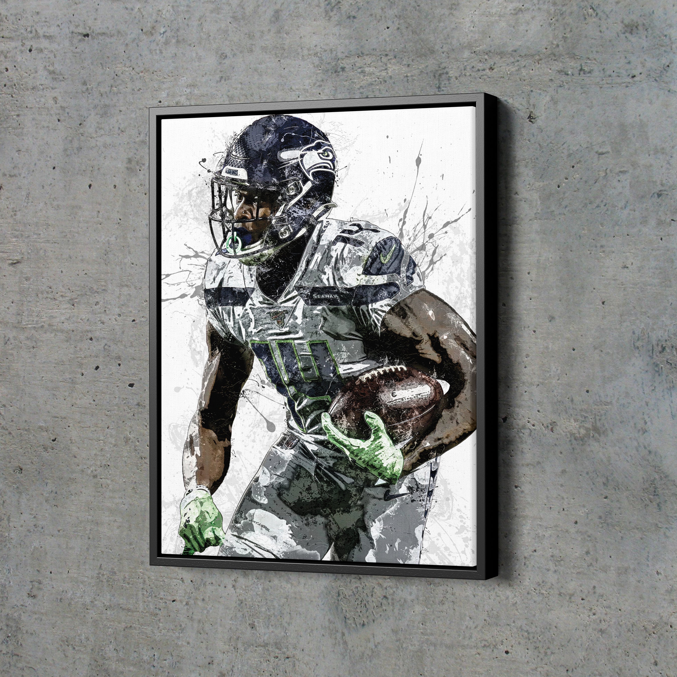 DK Metcalf Seattle Seahawks Green Football Poster, Man Cave, Sports Art  Print, Wall Decor, Custom Art