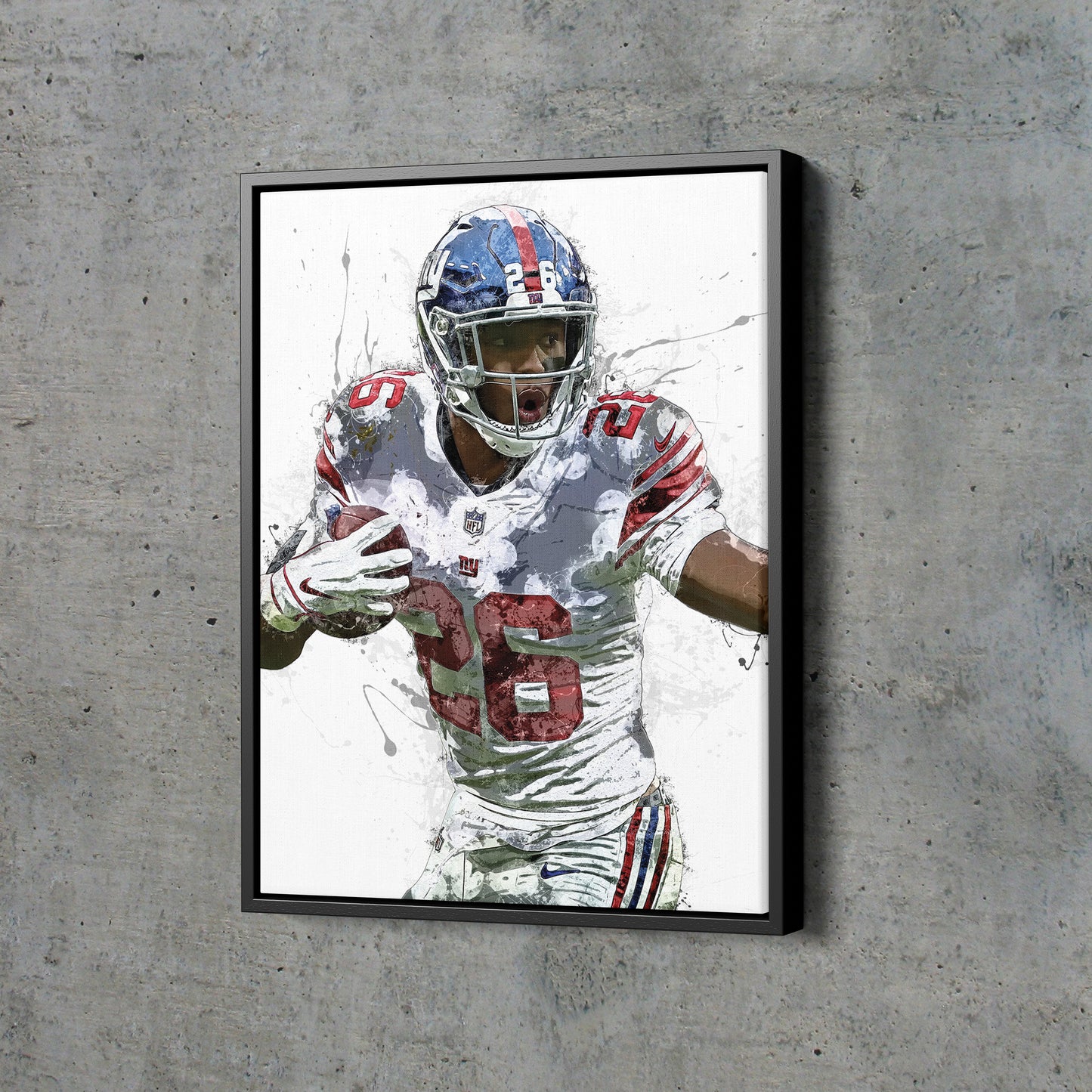 Saquon Barkley Art Poster New York Giants Football Hand Made Posters Canvas Framed Print Wall Kids Art Man Cave Gift Home Decor
