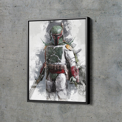 Boba Fett Poster Star Wars Painting Hand Made Posters Canvas Print Kids Wall Art Man Cave Gift Home Decor