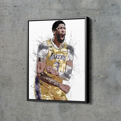 Anthony Davis Poster Los Angeles Lakers Basketball Painting Hand Made Posters Canvas Print Kids Wall Art Man Cave Gift Home Decor