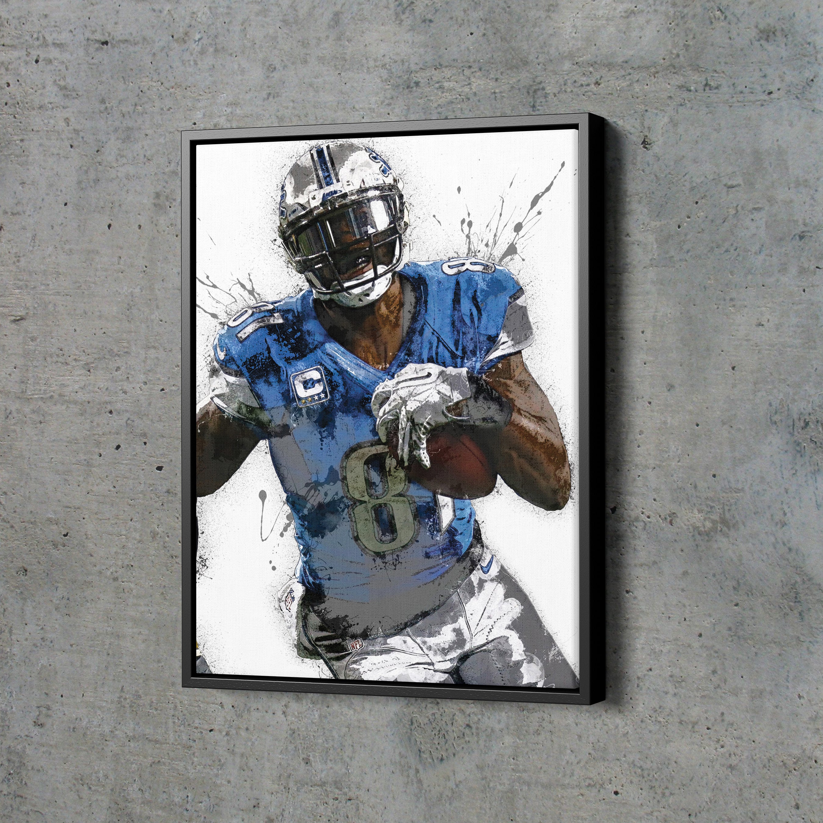 Calvin Johnson Detroit Lions Art Canvas Print