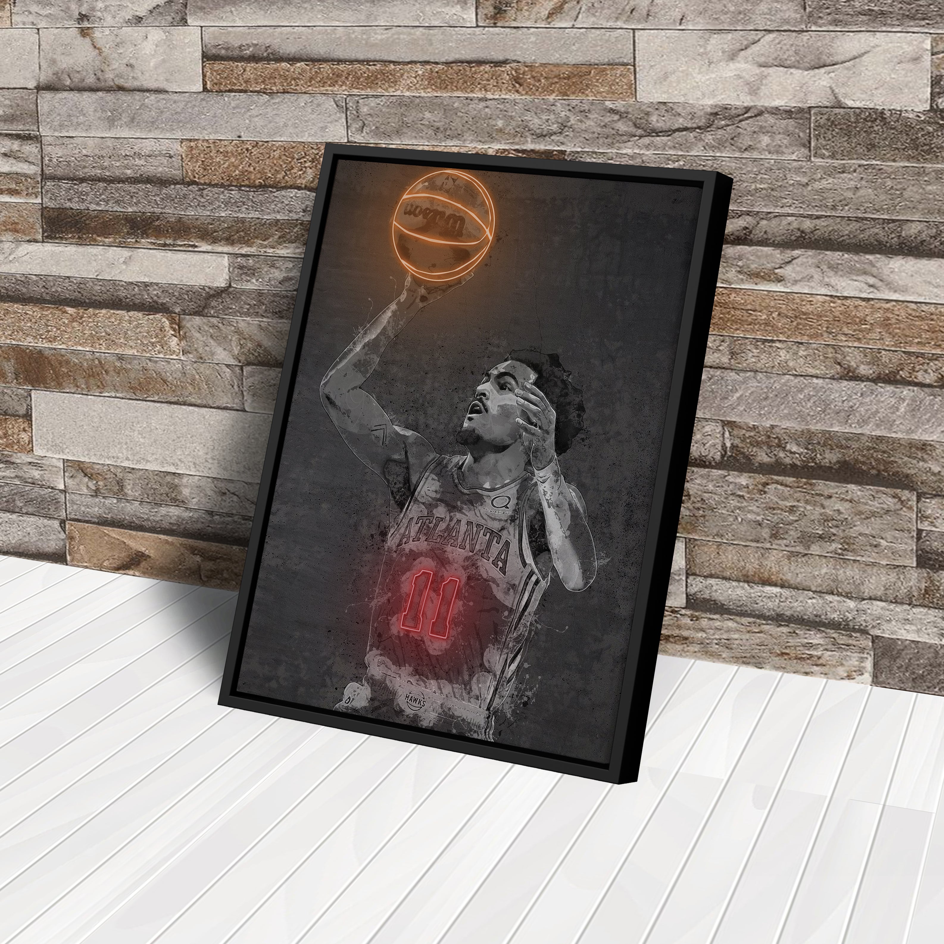 Trae Young Poster Atlanta Hawks Canvas Print Framed Art 