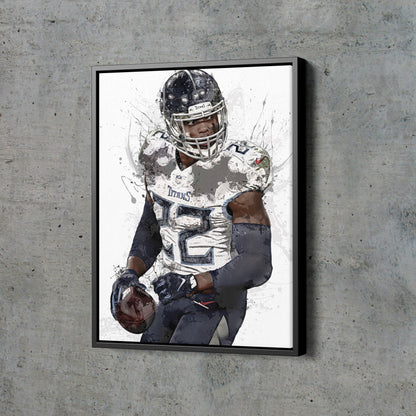 Derrick Henry Poster Tennessee Titans Football Painting Hand Made Posters Canvas Print Kids Wall Art Home Man Cave Gift Decor