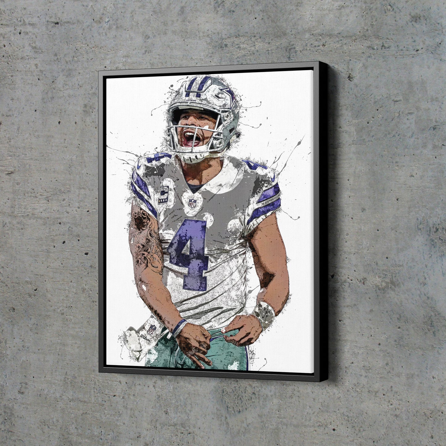 Dak Prescott Poster Dallas Cowboys Football Hand Made Posters Canvas Print Kids Wall Art Man Cave Gift Home Decor