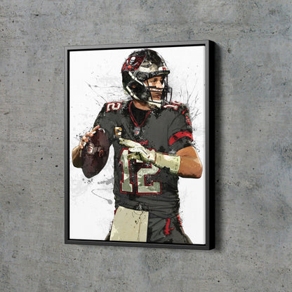 Tom Brady Poster Tampa Bay Buccaneers Football Hand Made Posters Canvas Print Kids Wall Art Home Man Cave Gift Decor