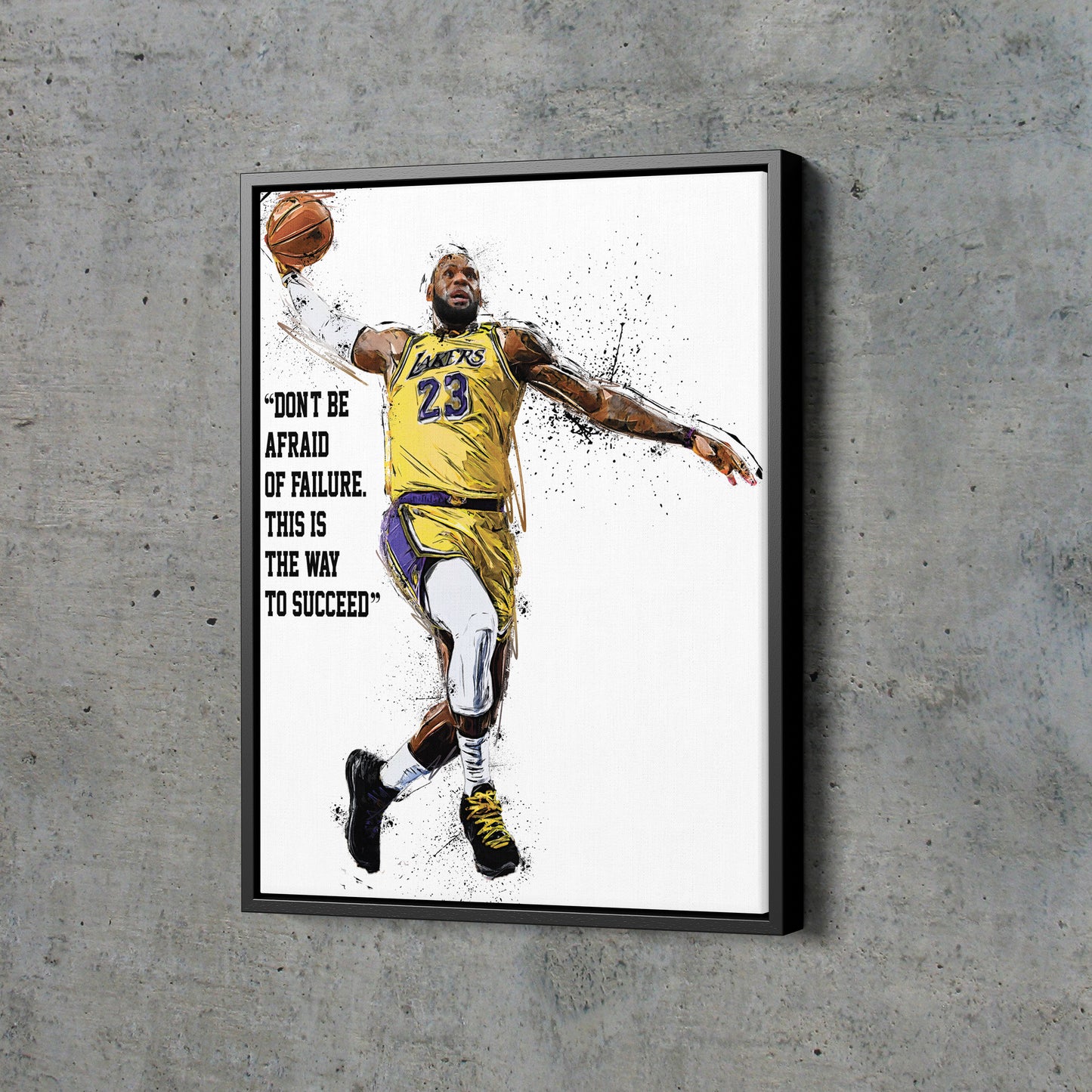 LeBron James Poster Los Angeles Lakers Basketball Quote Hand Made Posters Canvas Print Wall Art Home Decor