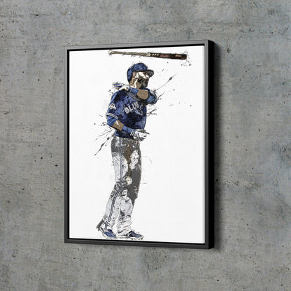 Jose Bautista Bat Flip Poster Toronto Blue Jays Baseball Painting Hand Made Posters Canvas Framed Print Wall Kids Art Man Cave Gift Home Decor