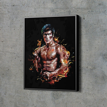 Bruce Lee Poster Actor Mixed Martial Arts Painting Hand Made Posters Canvas Print Wall Art Man Cave Gift Home Decor