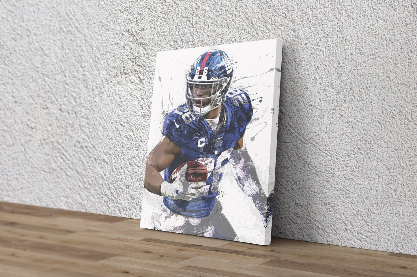 Saquon Barkley Poster New York Giants Football Painting Hand Made Posters Canvas Framed Print Wall Kids Art Man Cave Gift Home Decor