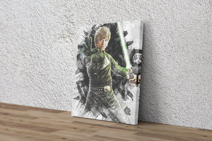 Luke Skywalker Poster Star Wars Movie Painting Hand Made Posters Canvas Print Kids Wall Art Man Cave Gift Home Decor