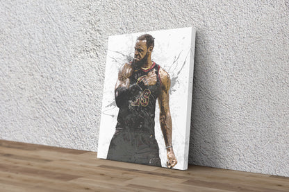 Lebron James Art Poster Cleveland Cavaliers Basketball Hand Made Posters Canvas Framed Print Wall Kids Art Man Cave Gift Home Decor