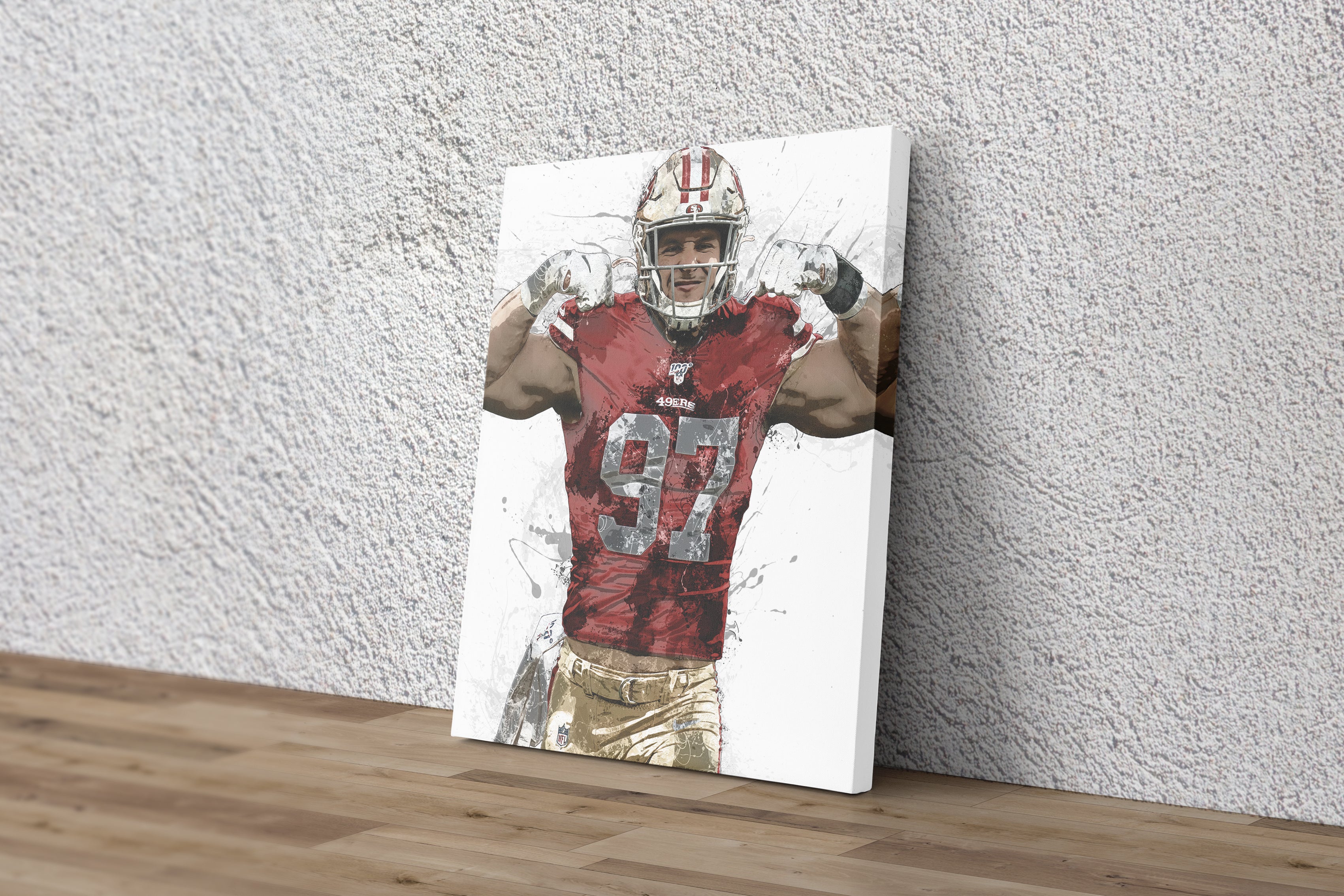 Nick Bosa San Francisco 49ers Football Illustrated Art Poster 