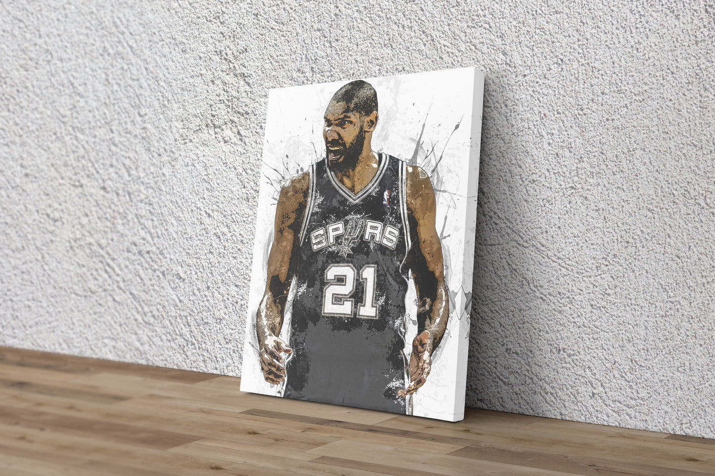 Tim Duncan Poster San Antonio Spurs Basketball Painting Hand Made Posters Canvas Print Kids Wall Art Home Man Cave Gift Decor