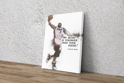 Dwyane Wade Poster Miami Heat Quote Basketball Hand Made Posters Canvas Print Wall Art Home Decor