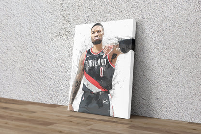Damian Lillard Art Poster Portland Trail Blazers Basketball Hand Made Posters Canvas Print Wall Art Home Man Cave Gift Decor