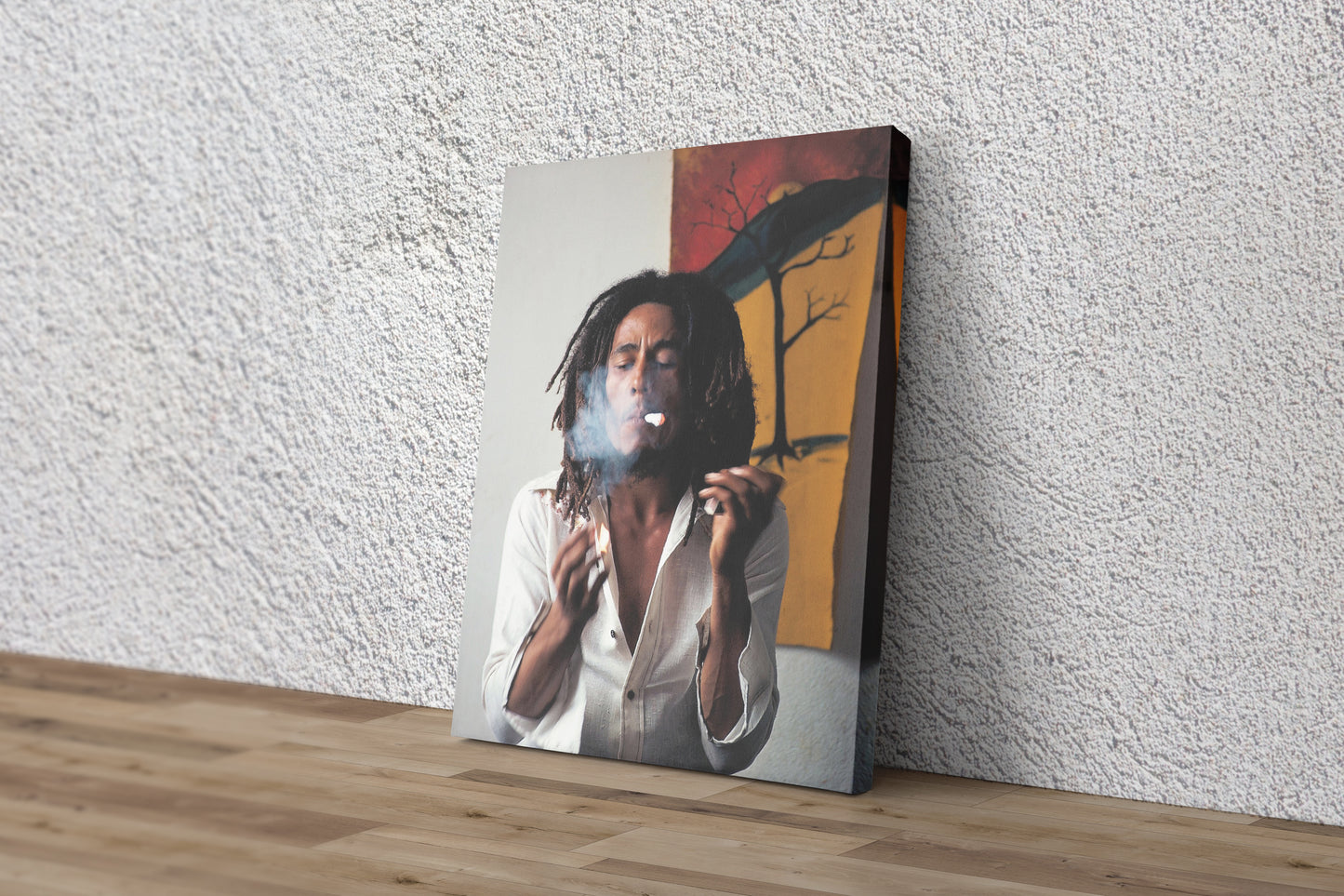 Bob Marley Poster Singer Smoking Hand Made Poster Canvas Print Wall Art Home Decor