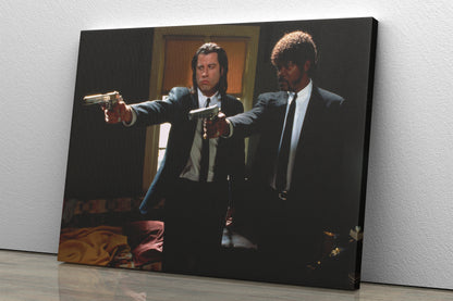 Pulp Fiction Poster Vincent and Jules Gangsta Movie Hand Made Posters Canvas Print Wall Art Home Decor