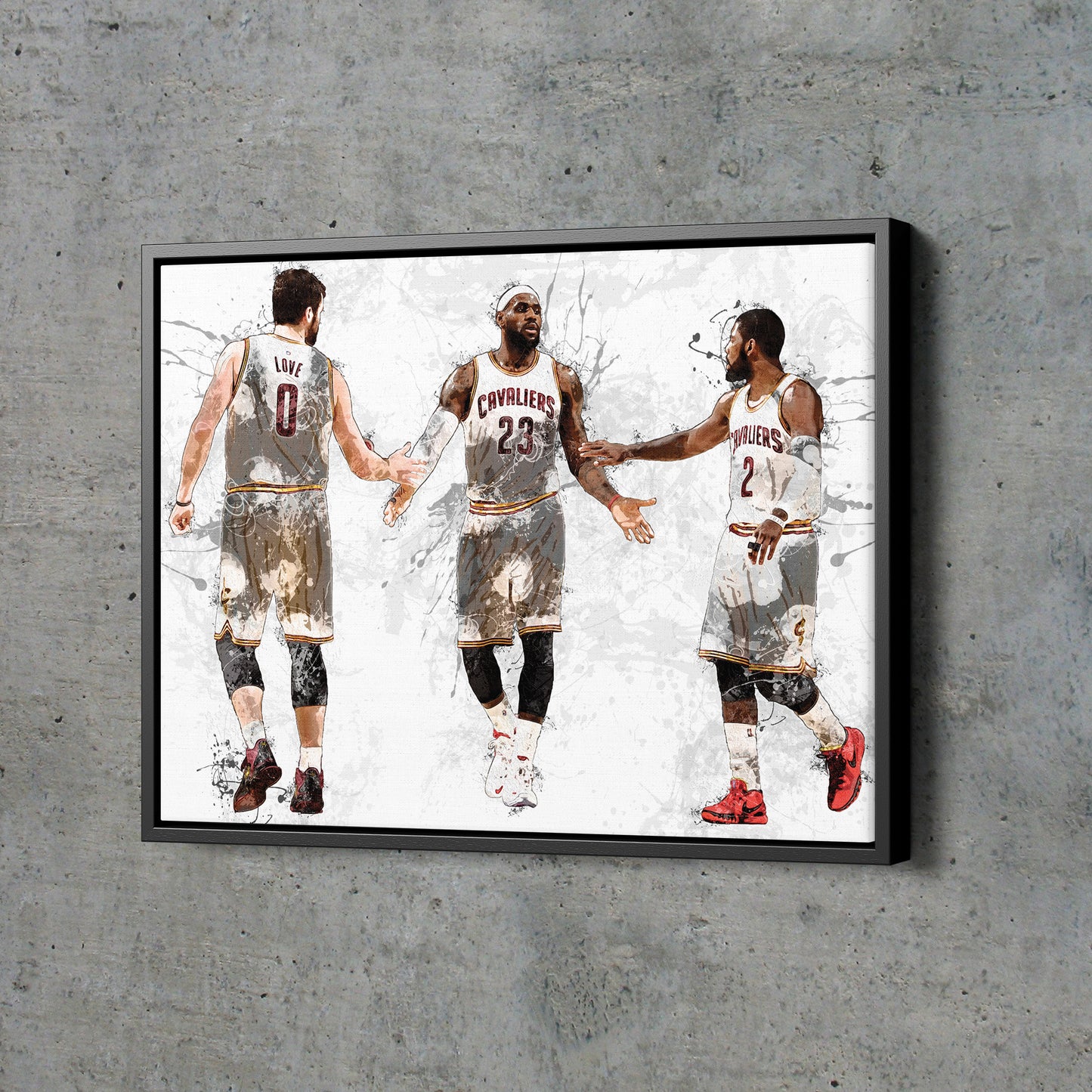 Cleveland Cavaliers Big 3 Poster Basketball Painting Hand Made Posters Canvas Print Kids Wall Art Home Man Cave Gift Decor