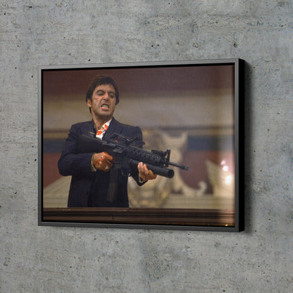 Scarface Poster Say Hello to My Litttle Friend Tony Montana Movie Hand Made Posters Canvas Print Wall Art Home Decor