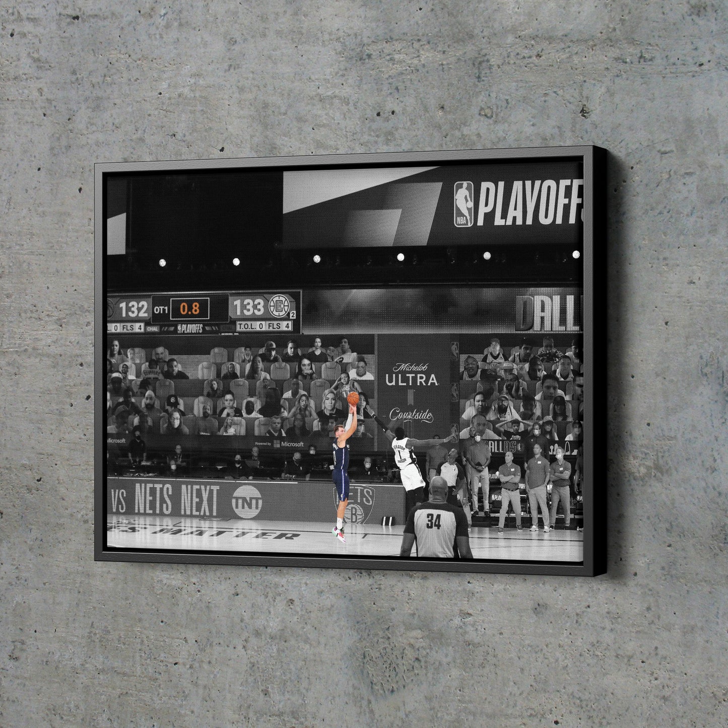 Luka Doncic Buzzer Beater vs Clippers Poster Dallas Mavericks Basketball Hand Made Posters Canvas Print Wall Art Home Decor