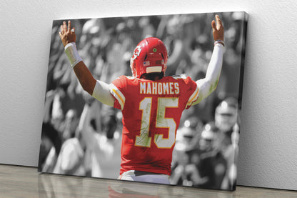 Patrick Mahomes Touchdown Celebration Poster Kansas City Chiefs Football Hand Made Posters Canvas Print Wall Art Home Decor