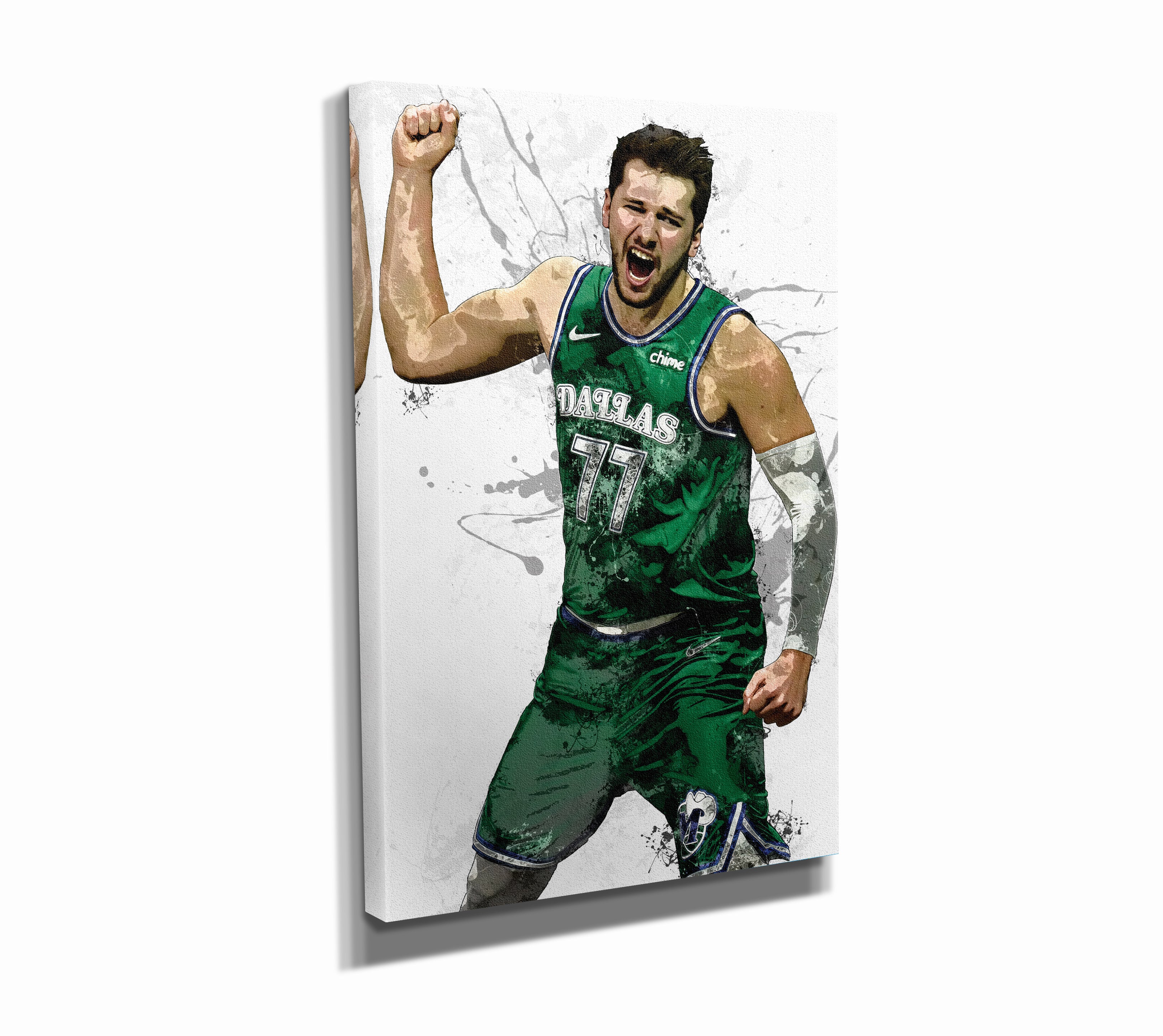  MW MERWEZI Luka Doncic Jersey Art Dallas Mavericks NBA Wall Art  Home Decor Hand Made Poster Canvas Print(Black Floating Frame, 12x18):  Posters & Prints