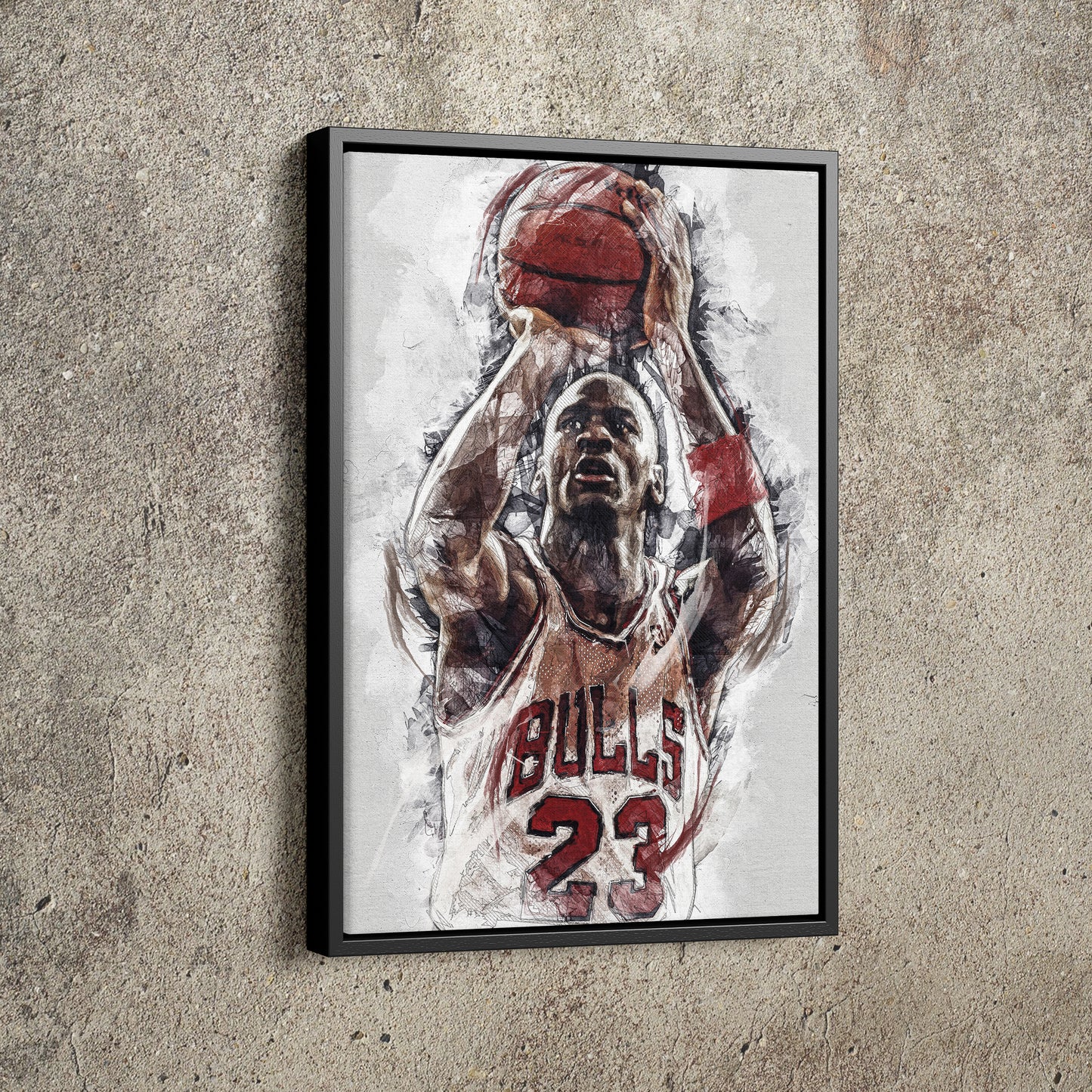 Michael Jordan Art Poster Chicago Bulls Basketball Hand Made Posters Canvas Framed Print Wall Kids Art Man Cave Gift Home Decor