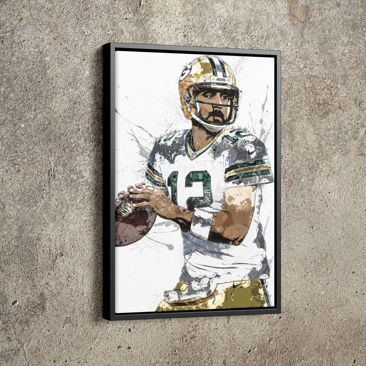 Aaron Rodgers Art Poster Green Bay Packers  Football Hand Made Posters Canvas Print Kids Wall Art Man Cave Gift Home Decor