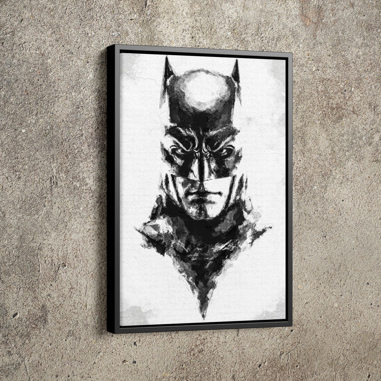 Batman Face Poster DC Superhero Comics Painting Hand Made Posters Canvas Print Kids Wall Art Man Cave Gift Home Decor