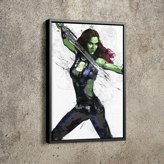 Gamora Poster Marvel Superhero Comics Guardians of the Galaxy Painting Hand Made Posters Canvas Print Kids Wall Art Man Cave Gift Home Decor