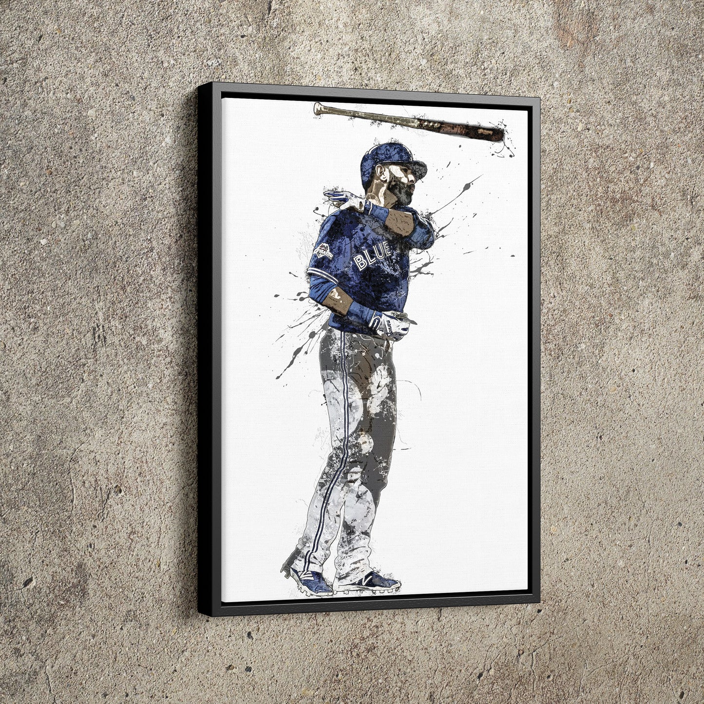 Jose Bautista Bat Flip Poster Toronto Blue Jays Baseball Painting Hand Made Posters Canvas Framed Print Wall Kids Art Man Cave Gift Home Decor