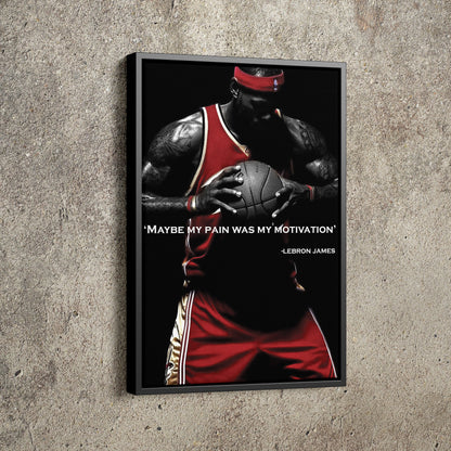LeBron James Poster Cleveland Cavaliers Basketball Quote Hand Made Posters Canvas Print Wall Art Home Decor