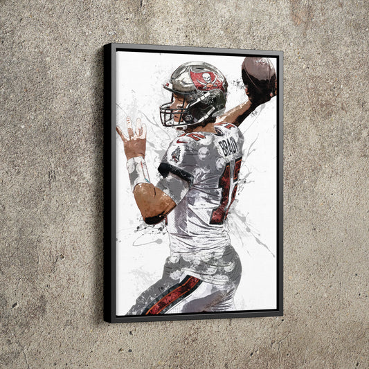 Tom Brady Canvas Poster Tampa Bay Buccaneers Football Hand Made Posters Canvas Print Kids Wall Art Man Cave Gift Home Decor