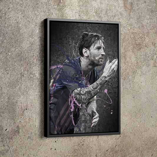 Lionel Messi Poster Soccer Player Barcelona Painting Hand Made Posters Canvas Print Kids Wall Art Man Cave Gift Home Decor