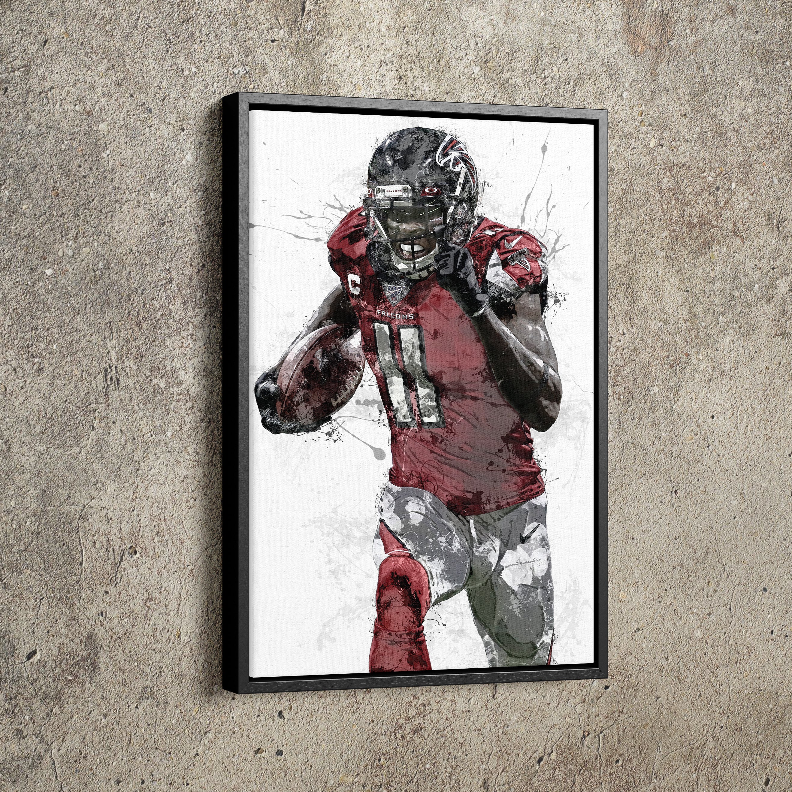 Julio Jones Poster Atlanta Falcons Football Painting Hand Made Posters  Canvas Print Kids Wall Art Man Cave Gift Home Decor