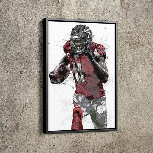 Julio Jones Poster Atlanta Falcons Football Painting Hand Made Posters Canvas Print Kids Wall Art Man Cave Gift Home Decor