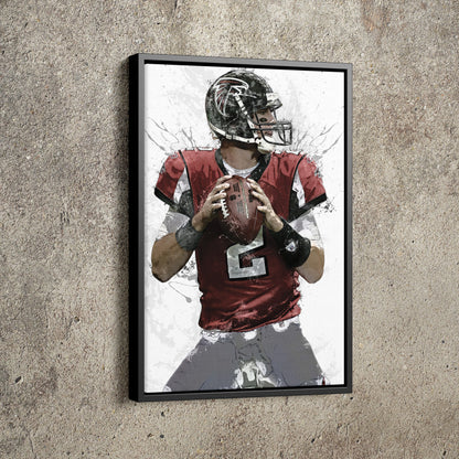 Matt Ryan Poster Atlanta Falcons Football Painting Hand Made Posters Canvas Print Kids Wall Art Home Man Cave Gift Decor